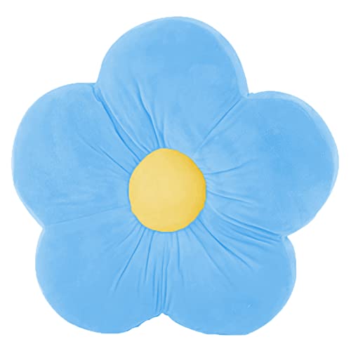 Peach Cuddle Flower Shaped Floor Cushion for Kids Room, Living Room, Luxury Kids Furnishing, Throw Pillow, Decorative Cushion, Nursery Décor, Velvet Cushion, (16x16 inch, Pack of 1, Blue) - Image 3