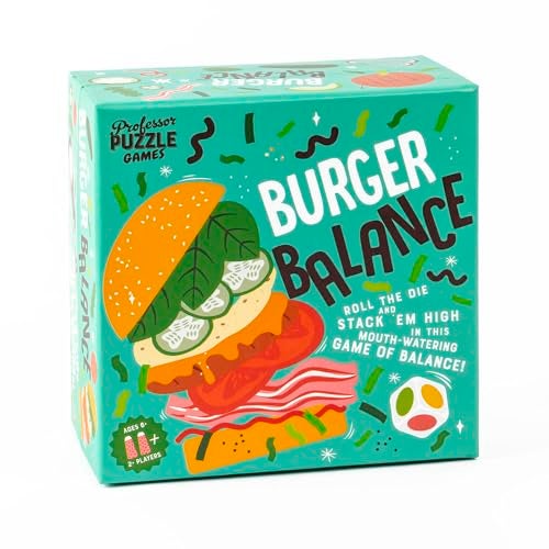 Professor PUZZLE Foodie Games Burger Balance Stacking Game - Image 1