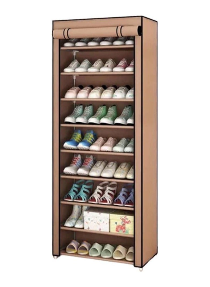 BLOOMING TIME 10 Tiers Shoe Rack Storage Box for 27 Pairs, Foldable Shoe Rack - Image 1