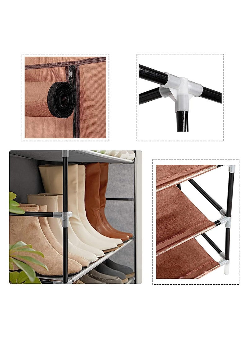 BLOOMING TIME 10 Tiers Shoe Rack Storage Box for 27 Pairs, Foldable Shoe Rack - Image 4