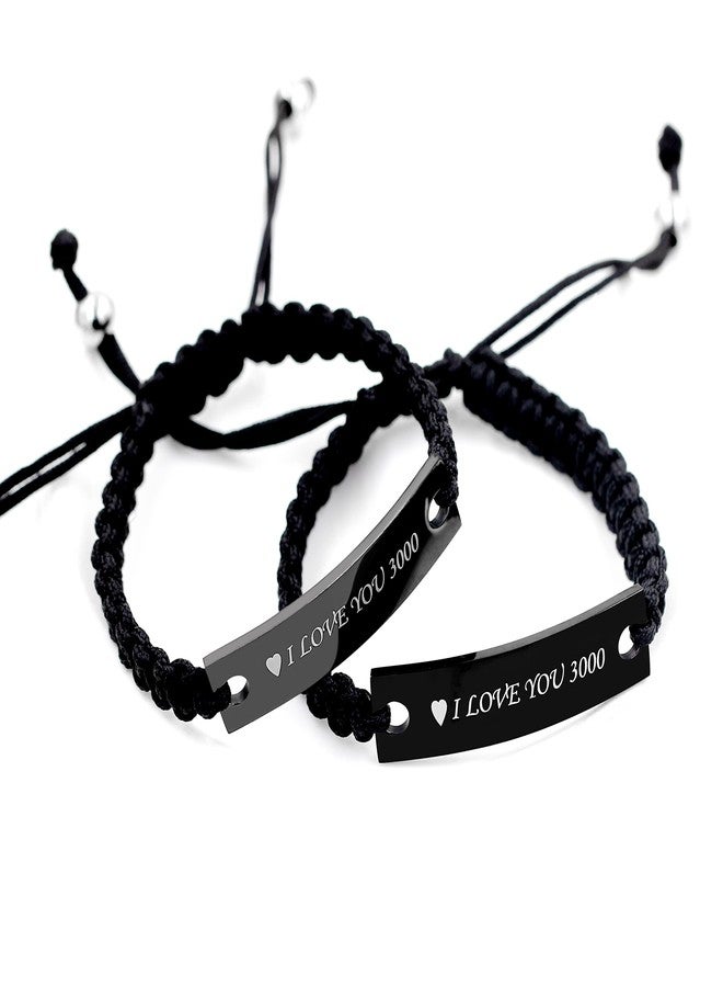 Uloveido His and Her Engraving Bracelets for Couples, 2 Engrave Love You Bracelets Set for Mom Dad Daughter Son - Image 5