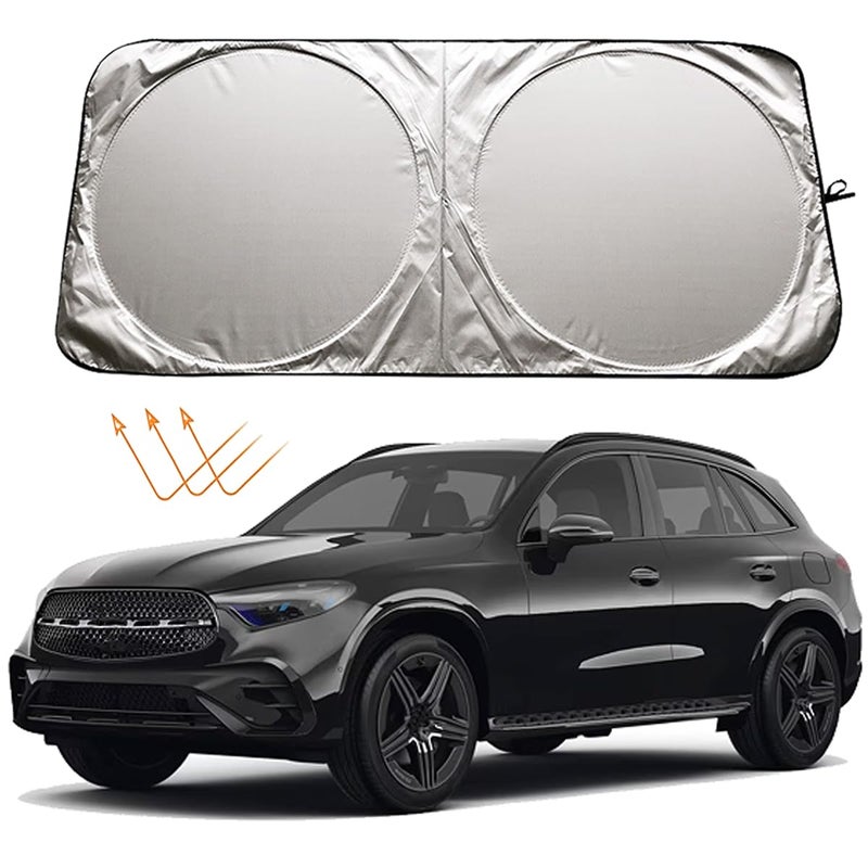 XHRING Windshield Sun Shade for Mercedes Benz GLC GLC 300 GLC300 GLE GLS 350 GLE350 450 ML ML350 CLS SL S AMG Class 4matic EQS SUV Accessories Car Front Window Sunshade Sun Visor Shield 2026 - Image 2