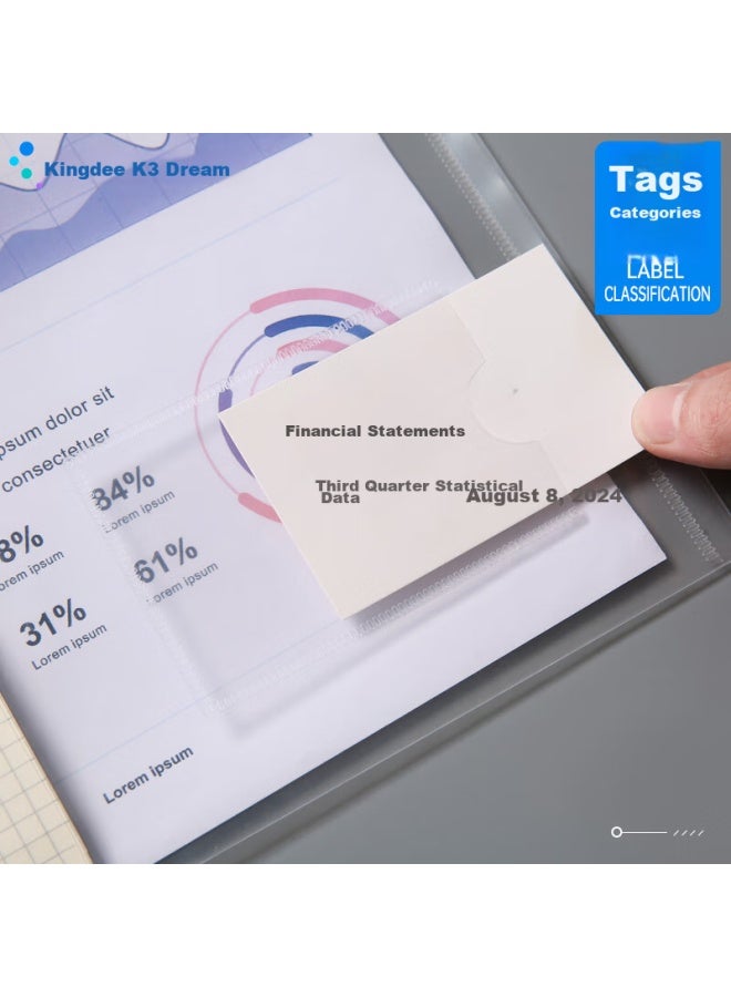 Kingdee 10-pack A4 ملفات وثائق شفافة بإغلاق زر للطلاب، ملفات وثائق مقاومة للماء، تخزين أوراق الامتحانات وتصنيف المواد، مستلزمات مدرسية - Image 4