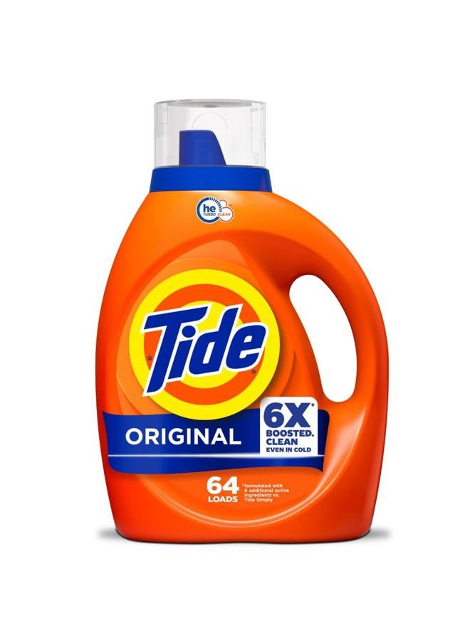 Tide Laundry Detergent Liquid, Original Scent, HE Turbo Clean, 64 Loads - Image 1