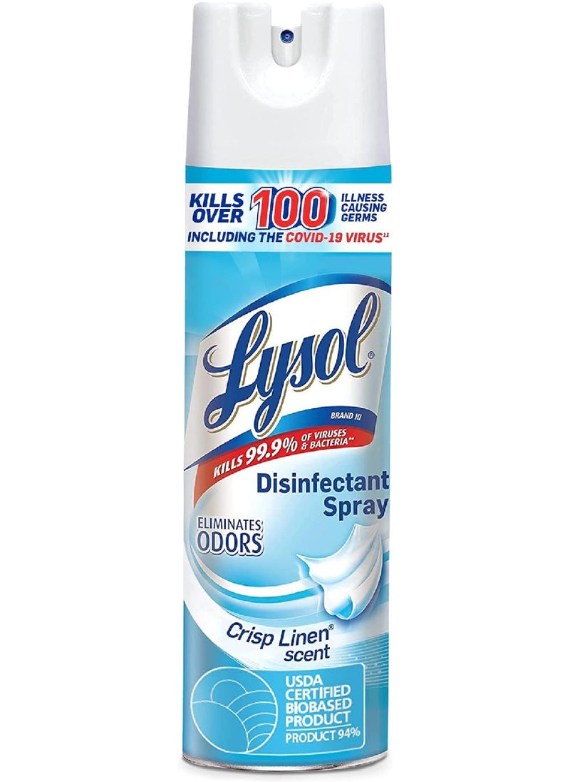 Lysol - Lysol Professional Disinfectant Spray – Crisp Linen Scent, 19 oz, Kills 99.9% of Germs, Fresh Odor Eliminator for Home & Office - Image 1