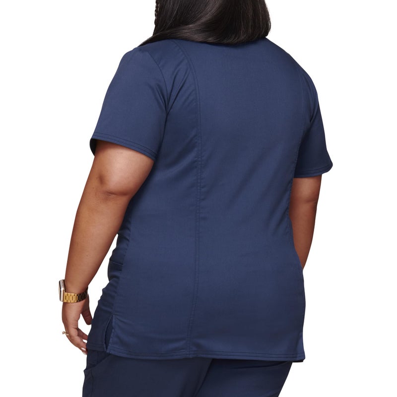 Cherokee Women's V-Neck Top, Navy, Small - Image 2