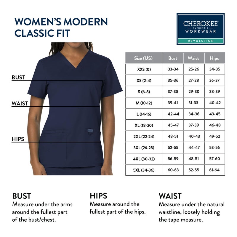 Cherokee Women's V-Neck Top, Navy, Small - Image 3