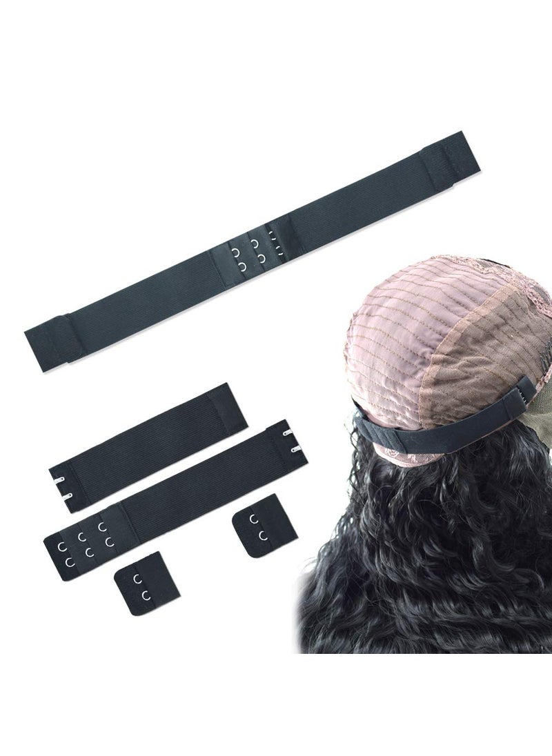 Dreamlover Dreamlover Elastic Bands for Wig Adjustable Wig Strap to Secure Wig Wig Band with Hooks for Sewing 4 Sets 