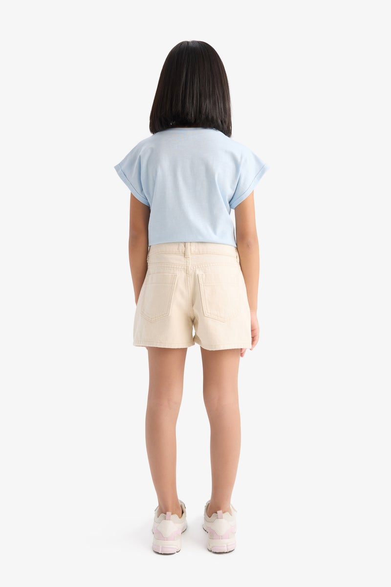 DeFacto Beige Girl Girl Gabardine Shorts Casual - Image 5