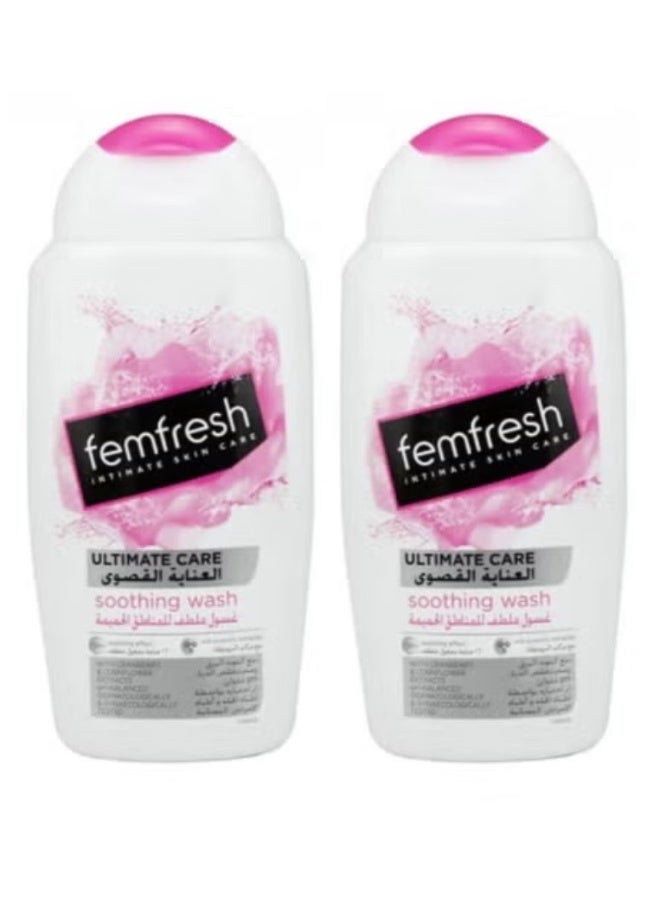 femfresh 2 PCS OF Soothing Wash For Intimate Areas, Maximum Care 250 ml - Image 1