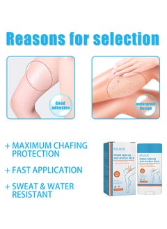 EELHOE Thigh Rescue Anti-friction Stick - Body Anti Chafe Balm Chafing Cream Thigh Rescue Friction Defense Anti Chafe Balm Prevent Rubbing Dry Skin for Wear, And Damage  - Image 3