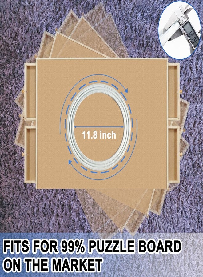 Anranmm Rotating Puzzle Board Base, Puzzle Board Lazy Susan Turntable, Puzzle Board 360° Swivel Metal Base, Puzzle Spinner for 1000, 1500 Piece Puzzle Table, Small, Silver - Image 4