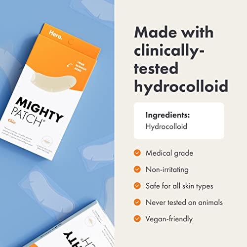 Mighty Patch Hero Cosmetics Mighty Patch™ Chin Patch - XL Contoured Hydrocolloid Chin Patch for Blemishes and Pimples - Non-Irritating (10 Count) - Image 5