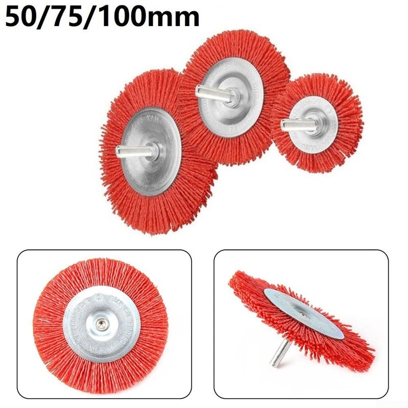 Nylon Cup Brush Wire Wheel 75mm For Paint Removal Rust Cleaning On Metal Wood Stone - Image 4
