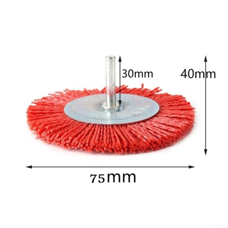 Nylon Cup Brush Wire Wheel 75mm For Paint Removal Rust Cleaning On Metal Wood Stone - Image 3