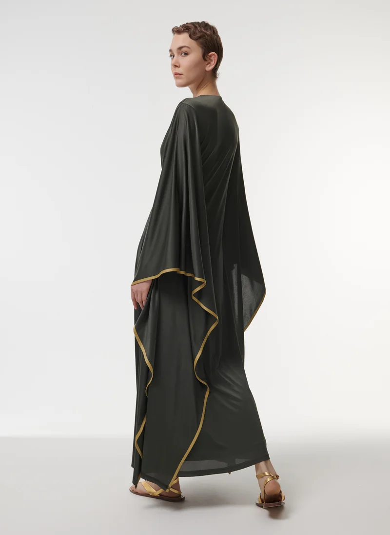 ليم فستان ماكسي مكشكش