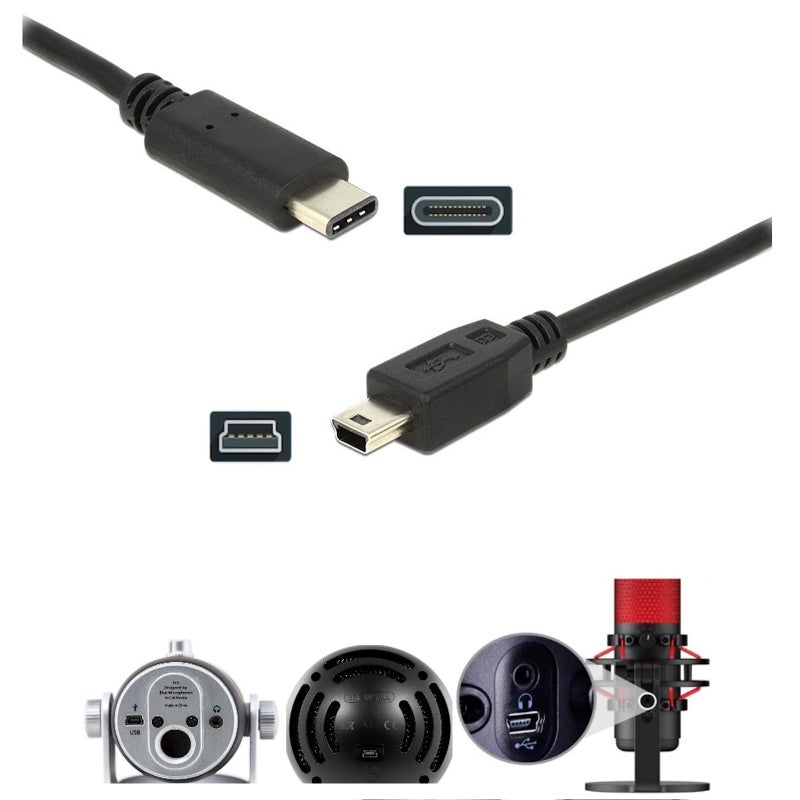 ienza USB C Type C Cable Cord Wire for Blue Yeti Black Out, Blue Snowball iCE USB Microphone, Compatible with New PC, Laptop, iPhone 15 16, Smartphone, MacBook (See Product Pictures & Details Before Buying) - Image 1