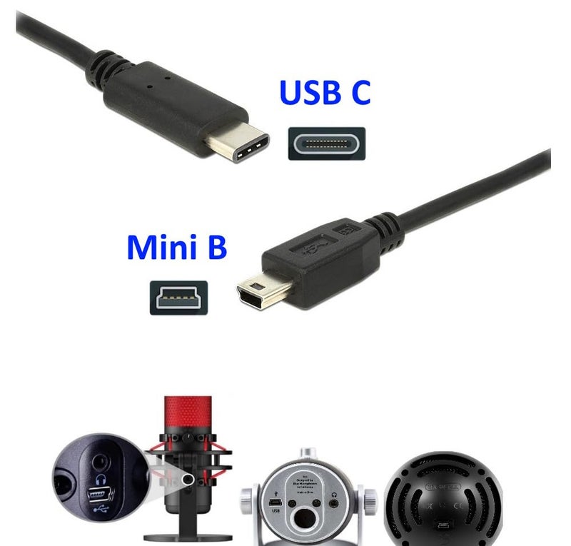 ienza USB C Type C Cable Cord Wire for Blue Yeti Black Out, Blue Snowball iCE USB Microphone, Compatible with New PC, Laptop, iPhone 15 16, Smartphone, MacBook (See Product Pictures & Details Before Buying) - Image 2