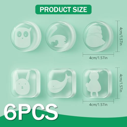 HASTHIP® 6pcs Door Stopper Wall Protector, Door Bumpers for Walls Self Adhesive Door Handle Bumpers for Kitchen Cabinets - Image 2