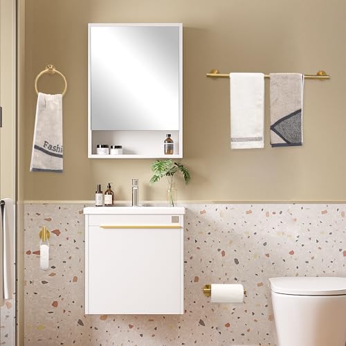 Ntipox Brushed Gold Bathroom Hardware Accessories Set 5 Piece, Stainless Steel Bath Towel Bar Set 24 Inch,Toilet Paper Holder,Towel Ring Holder,Towel Rack Set,Gold Bathroom Accessories Kit - Image 2