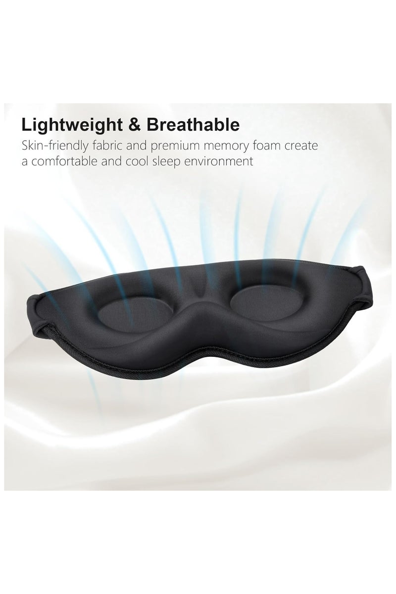 KHAJUL 3D Ergonomic Light Blocking Sleep Mask for Men and Women, Zero Pressure Eye Mask with Eyelash Friendly Design for Sleeping (Black) - Image 5
