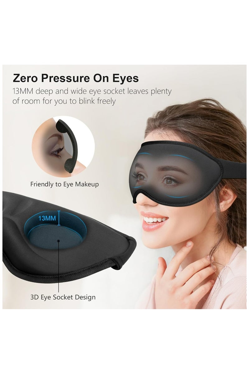 KHAJUL 3D Ergonomic Light Blocking Sleep Mask for Men and Women, Zero Pressure Eye Mask with Eyelash Friendly Design for Sleeping (Black) - Image 3
