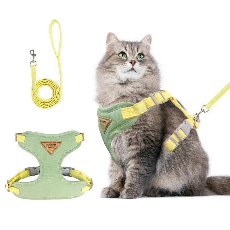 wanheart Cat Harness and Leash Set Escape-Proof Adjustable cat Leash and Harness Combo Suitable for All cat Breeds (Green, L) - Image 1