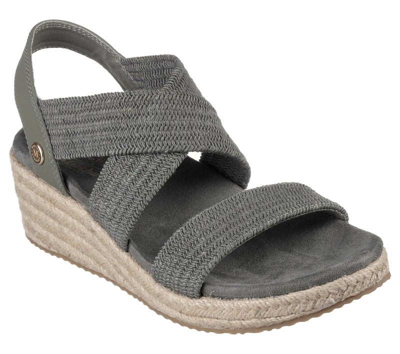 SKECHERS Women's Martha Stewart Arch FIT Beverlee-Brentwood Wedge Sandal, Olive, 10 - Image 3