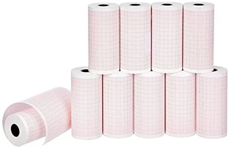 80mm Ecg Paper Roll 10-Pack Thermal Ecg Recording Paper For Clinical Monitoring - Easy Load Ecg Roll With Crisp Waveform Printing For Edan Se-300 Contec Ecg300G Biocare Ie300 - Image 1