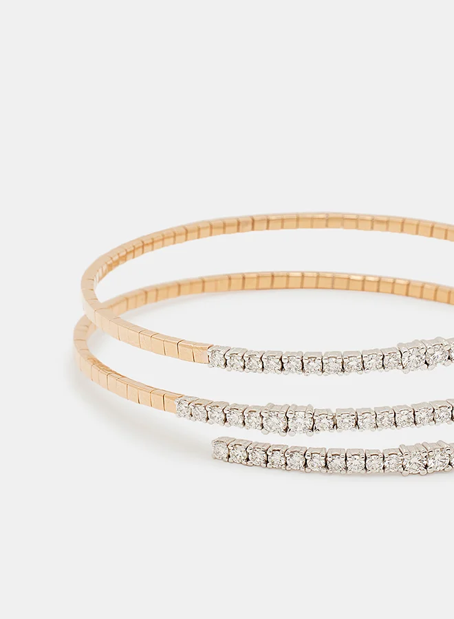 Annaka 18Kt Rose Gold Bangles Studded with Natural Diamonds