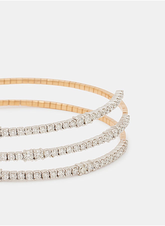 Annaka - 18Kt Rose Gold Bangles Studded with Natural Diamonds - Image 1