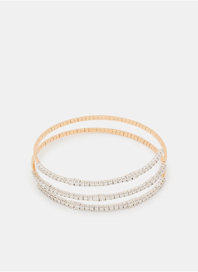 Annaka - 18Kt Rose Gold Bangles Studded with Natural Diamonds - Image 1