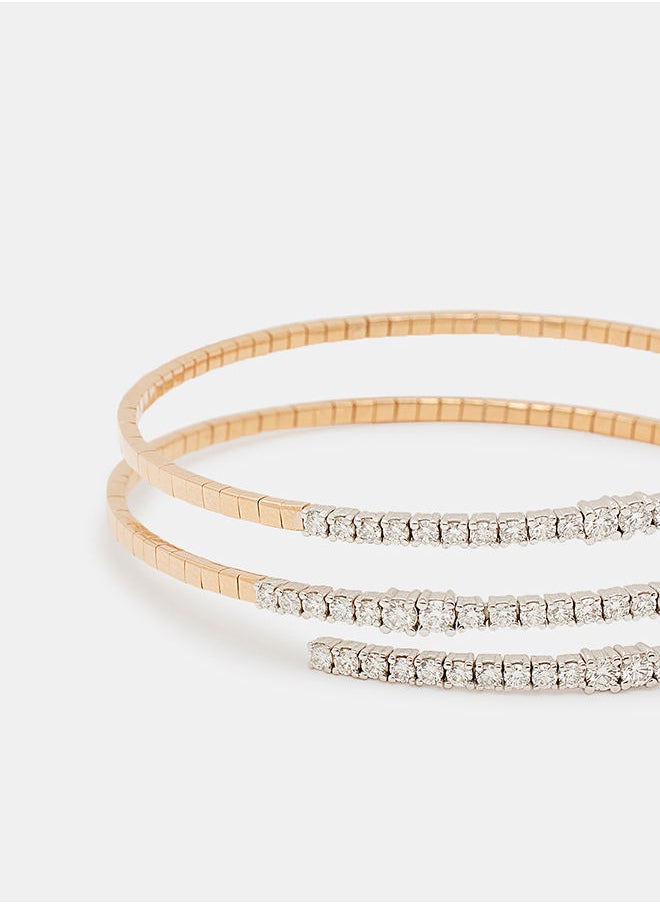 Annaka - 18Kt Rose Gold Bangles Studded with Natural Diamonds - Image 1
