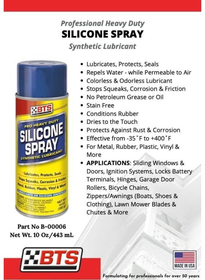BTS Silicone Spray Oil – Synthetic Polymer Lubricant, Aerosol Can, 443 ml (15 fl oz), Made in U.S.A - Image 2