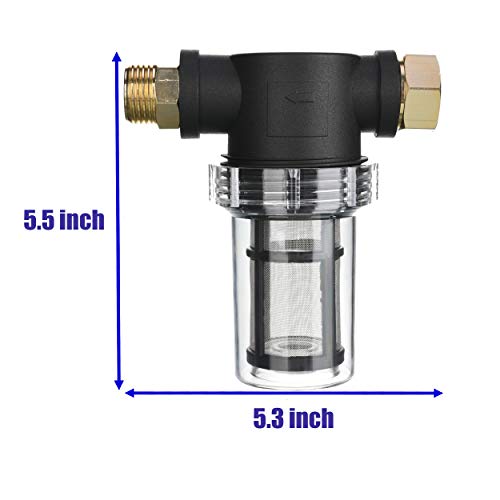 M MINGLE Garden Hose Filter for Pressure Washer inlet Water, Inline Filter for Sediment, 40 Mesh Screen, Extra 100 Mesh - Image 4