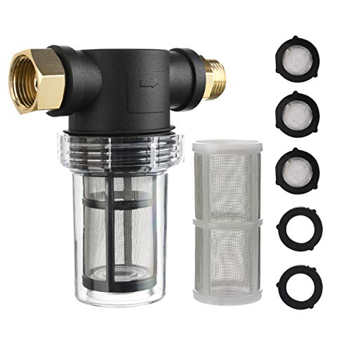 M MINGLE Garden Hose Filter for Pressure Washer inlet Water, Inline Filter for Sediment, 40 Mesh Screen, Extra 100 Mesh - Image 1