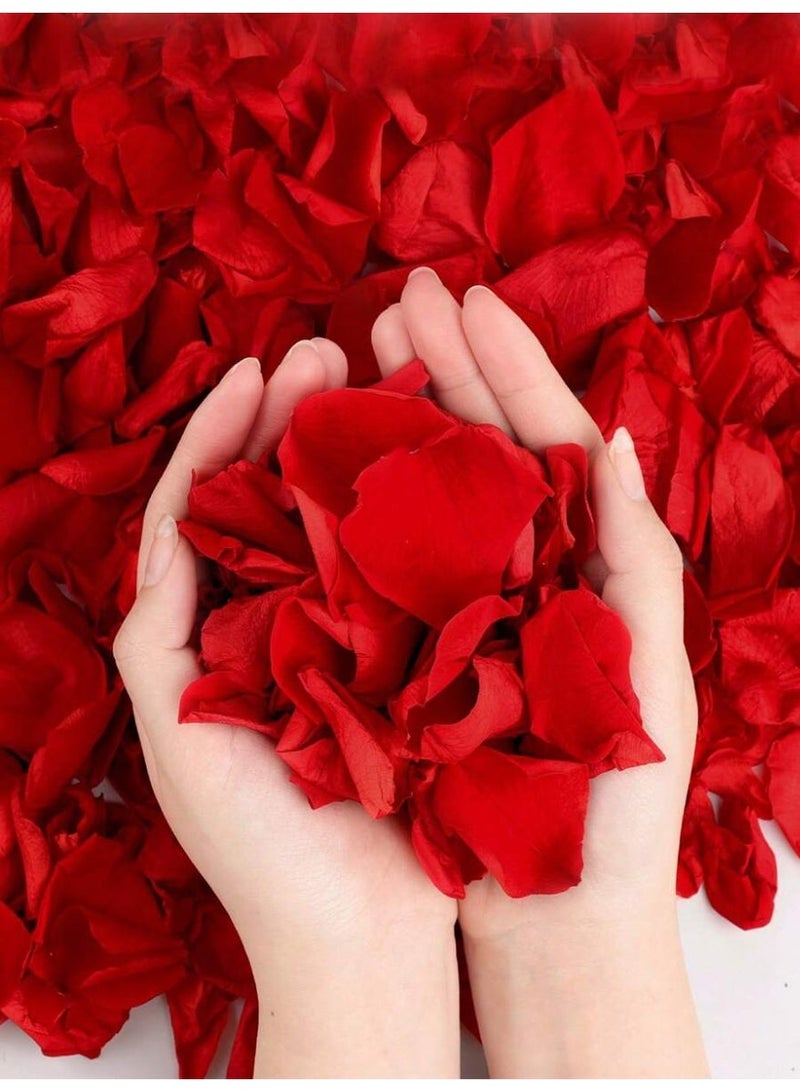 2000 قطعة من بتلات الورد الحريرية الحمراء للديكورات الرومانسية الخاصة والحفلات ، ليلة الحب، حفل الزفاف، حفلة عيد الميلاد - Image 1