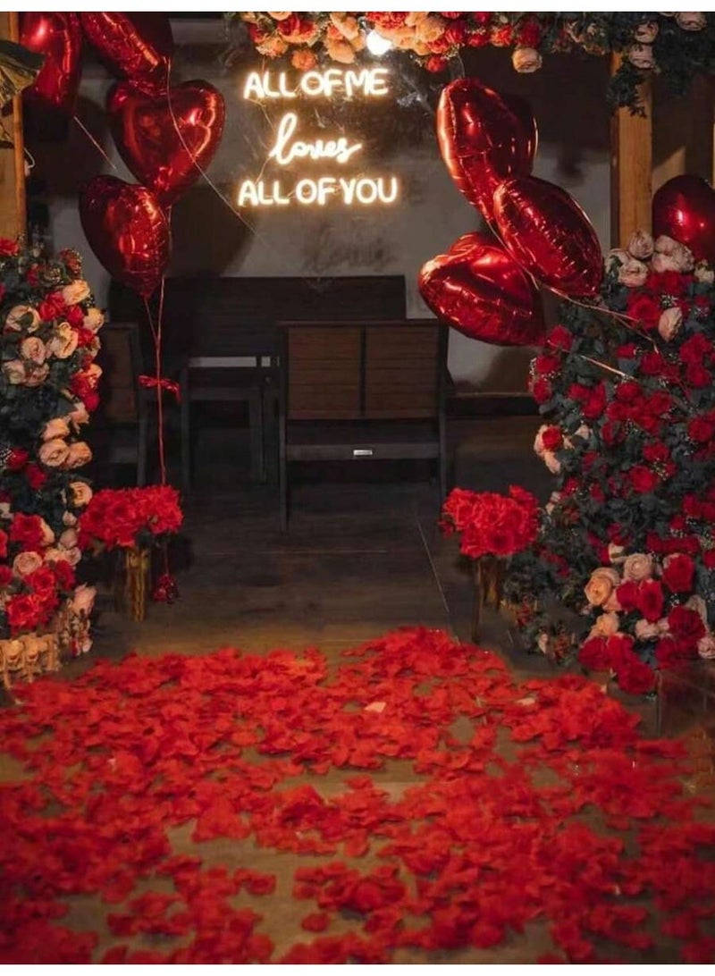 2000 قطعة من بتلات الورد الحريرية الحمراء للديكورات الرومانسية الخاصة والحفلات ، ليلة الحب، حفل الزفاف، حفلة عيد الميلاد - Image 3