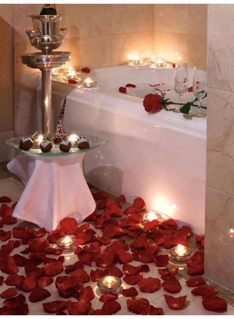 2000 قطعة من بتلات الورد الحريرية الحمراء للديكورات الرومانسية الخاصة والحفلات ، ليلة الحب، حفل الزفاف، حفلة عيد الميلاد - Image 5