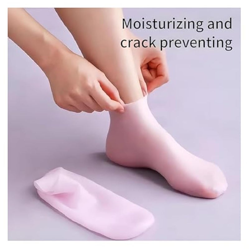 Hydration Socks - Gel lined silicone foot care solution delivering deep moisture, crack prevention, and rejuvenating pedicure therapy for soft smooth heels anytime (color 2) - Image 4
