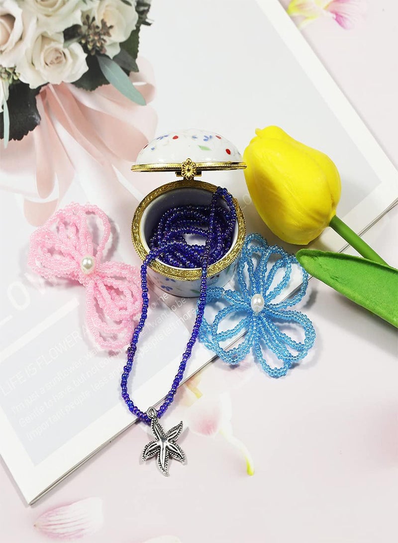 GGOOT Bulk Bag Beads About 980, 2mm, 12/0 Glass Craft Beads, Spacer Beads, Earrings, Bracelets, Pendants, Waist Jewelry, DIY Handmade 2mm Seed Beads (Transparent Blue)  - Image 3