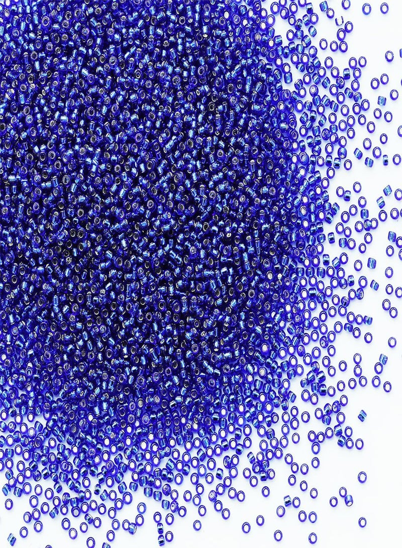GGOOT Bulk Bag Beads About 980, 2mm, 12/0 Glass Craft Beads, Spacer Beads, Earrings, Bracelets, Pendants, Waist Jewelry, DIY Handmade 2mm Seed Beads (Transparent Blue)  - Image 1