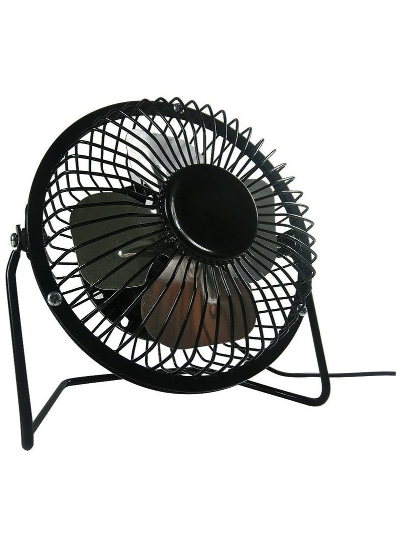 Mini USB Desk Fan 4-Inch – Tilting Desktop Cooling Fan with Metal Frame & Aluminium Blades – Portable & Quiet - Image 1