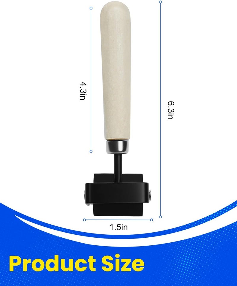 UCEC Brayer Roller for Printmaking – Wooden Handle Durable Wood Glue Roller, Paint, Brayer Rollers for Crafting, Great for Gluing Application, Diamond Painting, Block Printing, 1 Pack (1.5 Inch) - Image 3