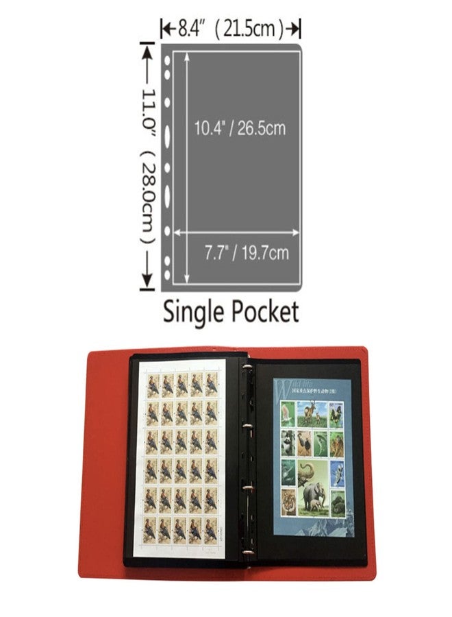 MUDOR 20 Sheet Stamp Pages, 1 Rows Pages for Stamp Collectors, 9-Hole Standard Page Fit Stamp Album Binder, Professional Pack - Image 3