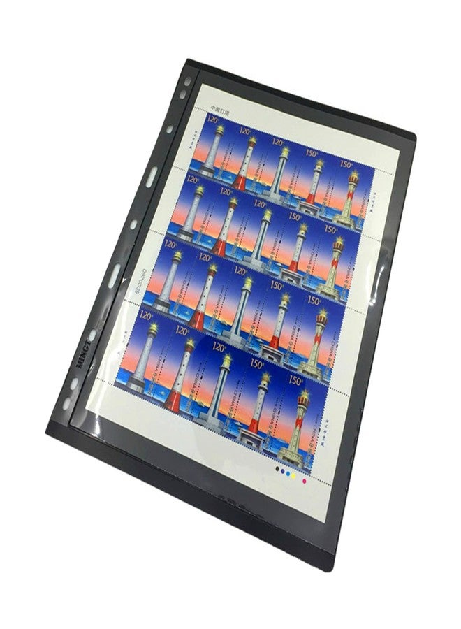 MUDOR 20 Sheet Stamp Pages, 1 Rows Pages for Stamp Collectors, 9-Hole Standard Page Fit Stamp Album Binder, Professional Pack - Image 1