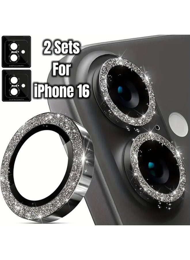 For iPhone 16 16 Plus 9H Tempered Glass Camera Lens Protector 2 2 Pack Pink - Image 5