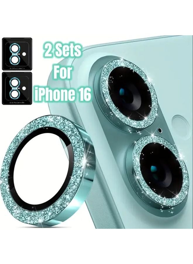 For iPhone 16 16 Plus 9H Tempered Glass Camera Lens Protector 2 2 Pack Pink - Image 3