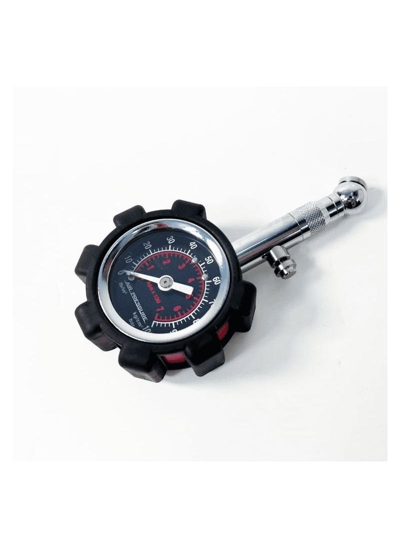 camel - camel Tire Pressure Gauge Manual Hand 10-100PSI Tire Air Pressure Gauge Meter Tester Easy Read Dial with Rubber Cap-1PC,CameI -CTG01 - Image 1