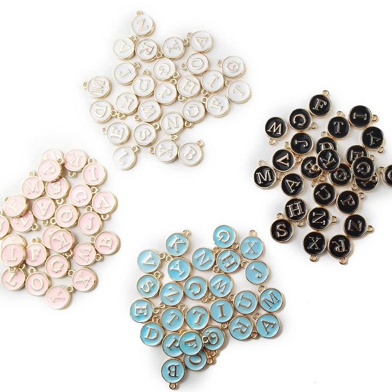 NSBELL 104PCS Letter Charms for Jewelry Making Charm for Bracelet Initial Charms Double Sided Alphabet Charms for Necklace Bracelet Jewelry Making - Image 3